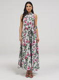Collar Neck Floral Dress