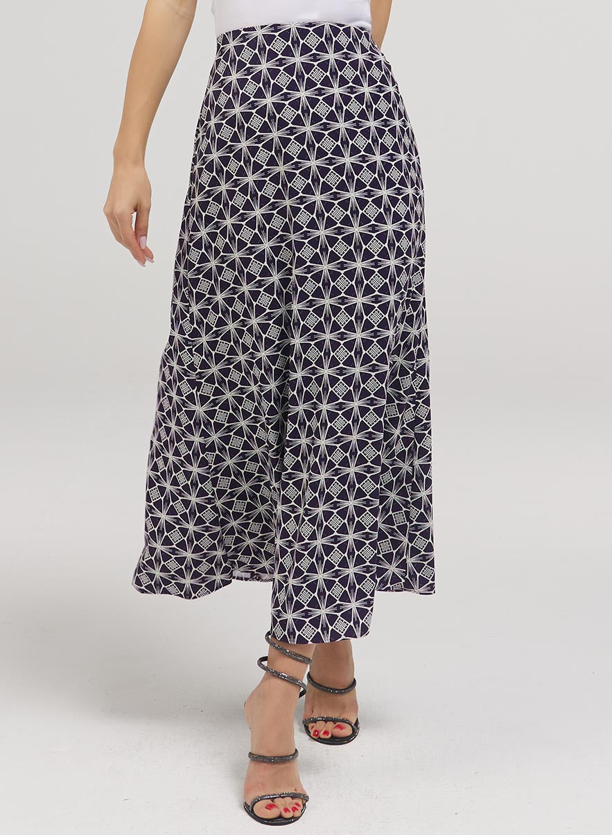 Printed Satin Skirt
