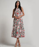 Halter Neck Printed Floral Dress