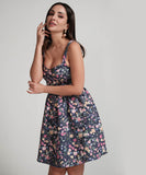 Bra Cut Printed Waist Gathered Dress