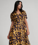 Printed Vneck Cross Over Dress