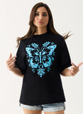 Blue Butterfly Printed T-shirt