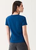 Teal Blue Basic Crew Neck T-shirt