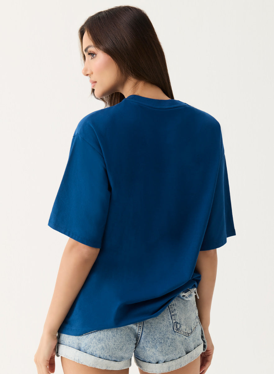 Oversized Crew Neck T-shirt - Teal