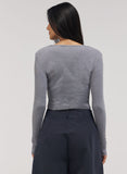 Rib Long Sleeve Top - Light Grey
