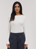 Rib Long Sleeve Top - Off White