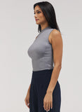 Rib Skinny Top - Light Grey
