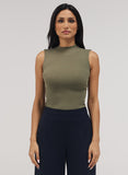 Rib Skinny Top - Khaki Green
