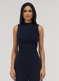 Rib Skinny Top - Navy Blue
