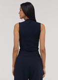 Rib Skinny Top - Navy Blue
