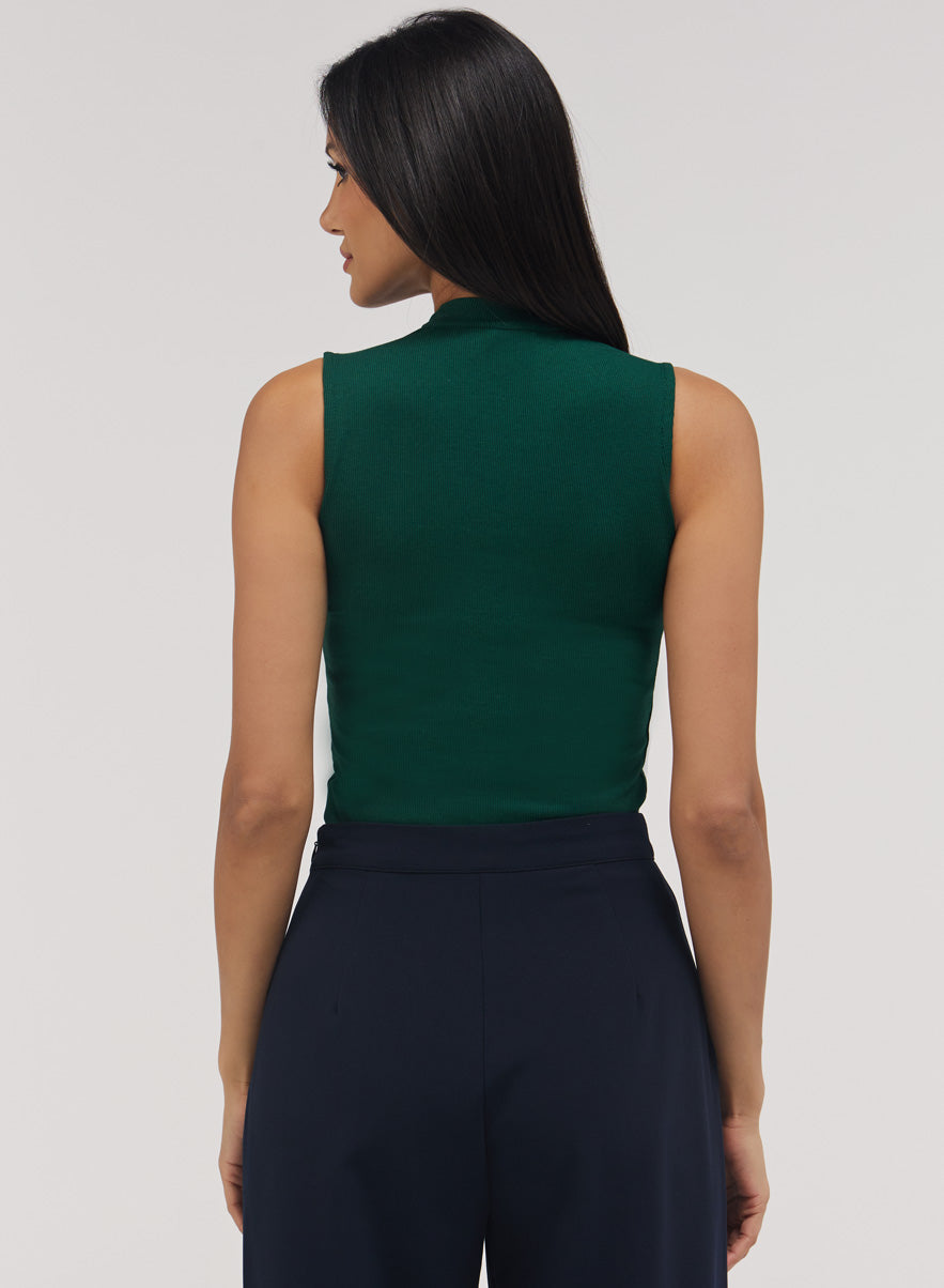 Rib Skinny Top - Dark Green
