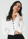 Long Sleeve Cuff Detailed Satin Top