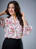 Paisley Printed Long Sleeve Top