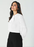 Pintucked Lantern Long Sleeve  Top