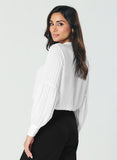 Pintucked Lantern Long Sleeve  Top