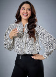 Front Tie Printed Top