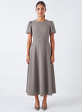 Khaki Green Round Neck Sleeve Dress