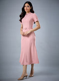 Fish Tail Short Sleeve Collar Dress