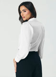 Long Sleeve Satin White Shirt