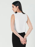 Frill And Pintuck Detailed Off-White Top
