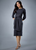 Waist Tie Ponte Bodycon Dress