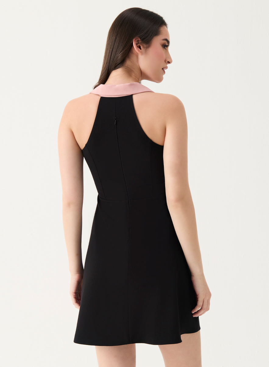 Mini Length Large Lapel Dress