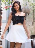 Wraparound Satin Skirt – White