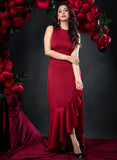 Back Cord Detail Satin Maxi Dress