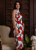 Red Floral Printed Shift Dress