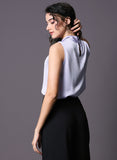Twisted Neck Sleeveless Lavender Top