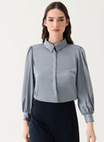 Long Sleeve Collared Gray Shirt