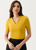 Curve Vneck Mustard Top