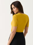 Curve Vneck Mustard Top