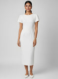 Off White Short Sleeve Bodycon Dress