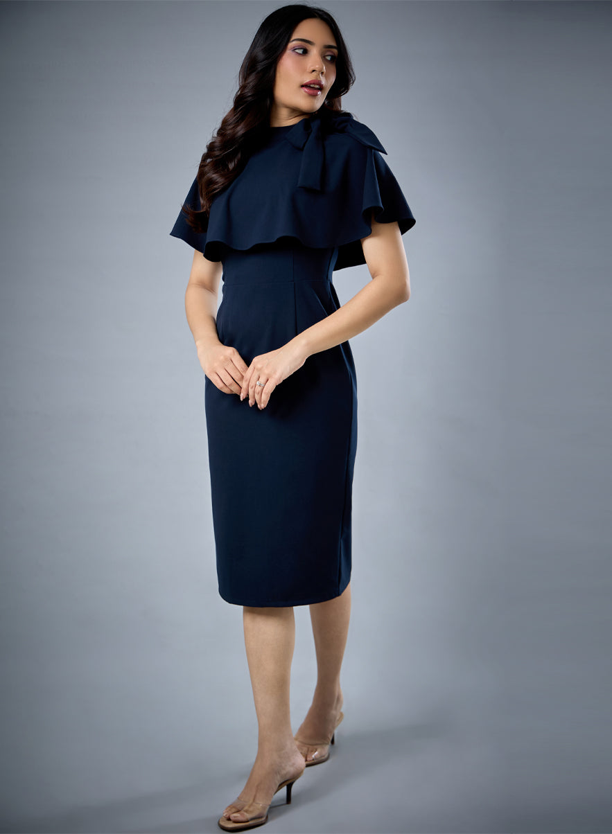 Cape Attached Bodycon Dress