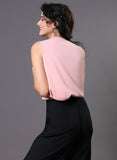 Frill Pintuck Light Pink Top