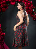 Halter Neck Printed Chiffon Dress