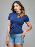 Navy Blue Basic Crew Neck T-shirt