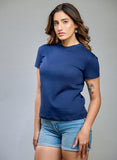 Navy Blue Basic Crew Neck T-shirt