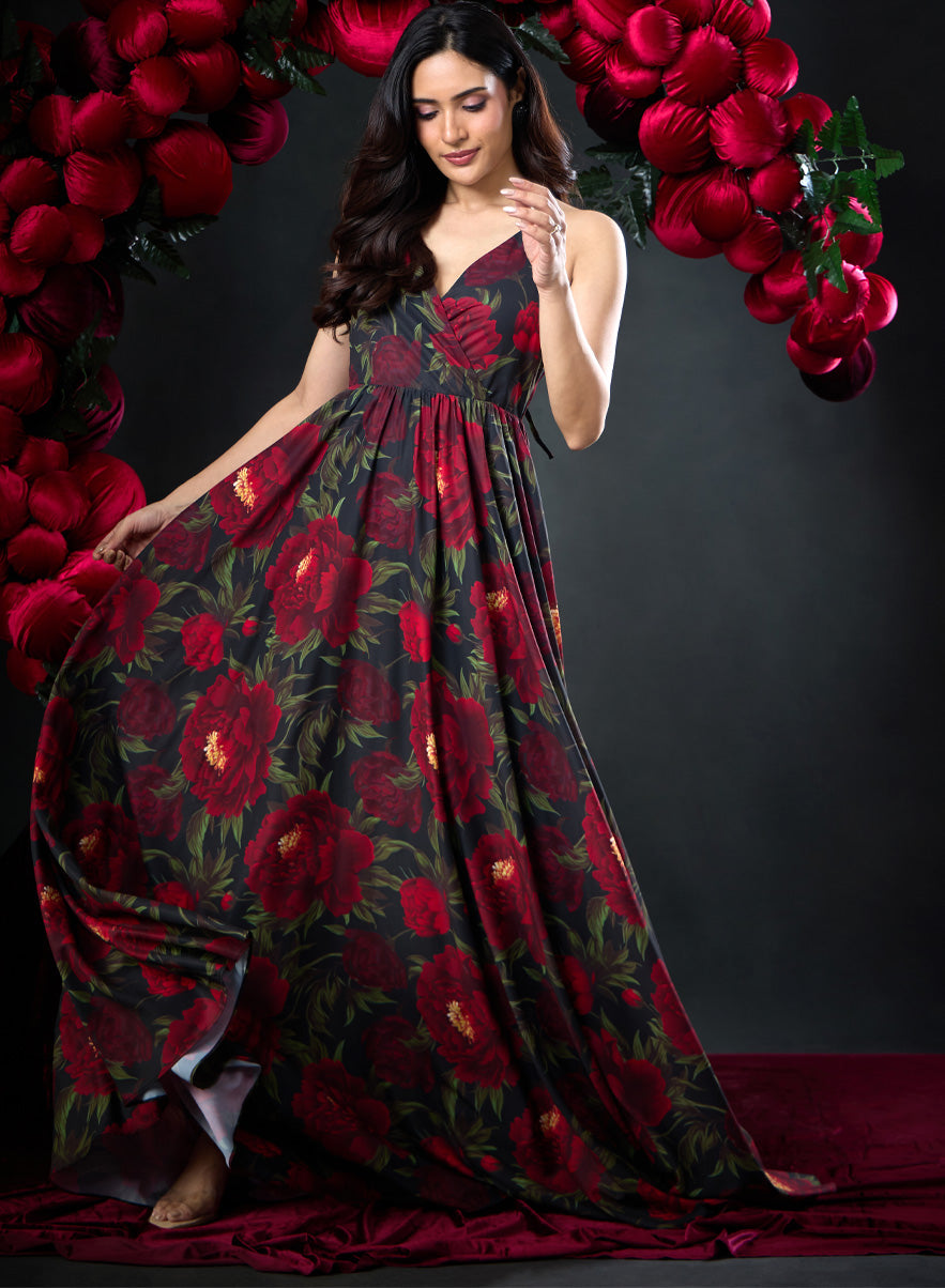 Deep V Neck Strappy Summer Dress