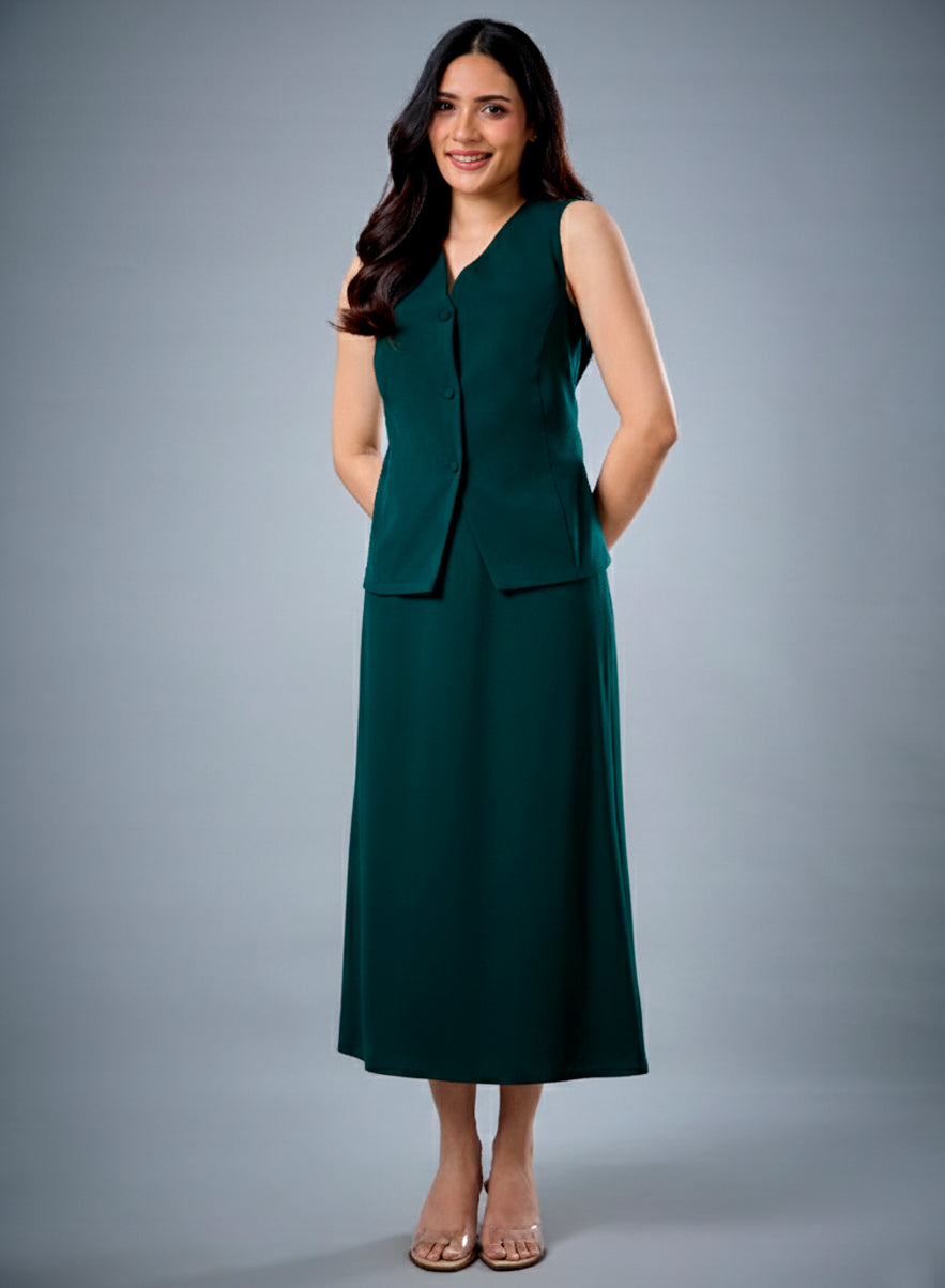 Formal Green Skirt