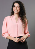Classic Plain Pink Chiffon Top