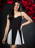 Sweetheart Neckline Paneled Mini Dress