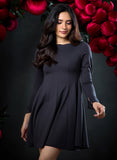 Long Sleeve Waistless Ponte Knit Dress