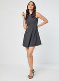 High Neck Formal Grey Dress