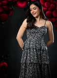 Panel Printed Floor Length Maxi Dress