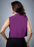 Sleeveless Purple Tie Chiffon Top