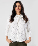 Bow Ditsy Floral Long Sleeve Cotton Top