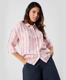 Flared Sleeve Cotton Shirt Top