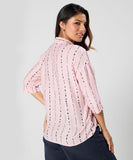 Flared Sleeve Cotton Shirt Top